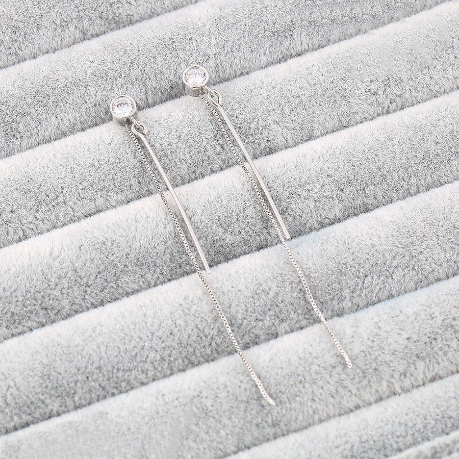 Arete Rodio Plateado Swarovski