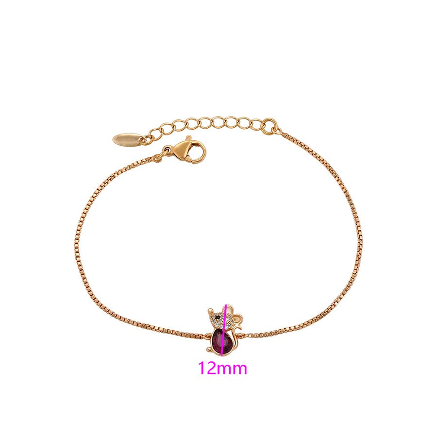 Pulsera Dije Ratón Cristal SW