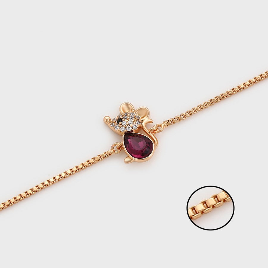 Pulsera Dije Ratón Cristal SW