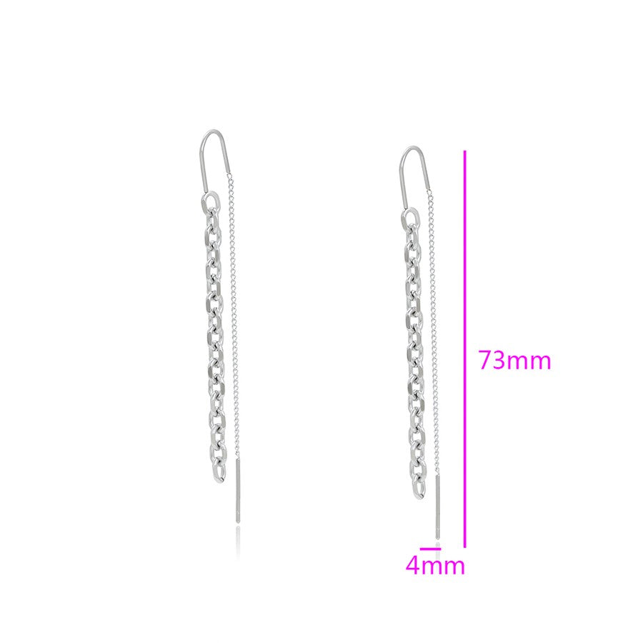 Boucle d'oreille longue en acier