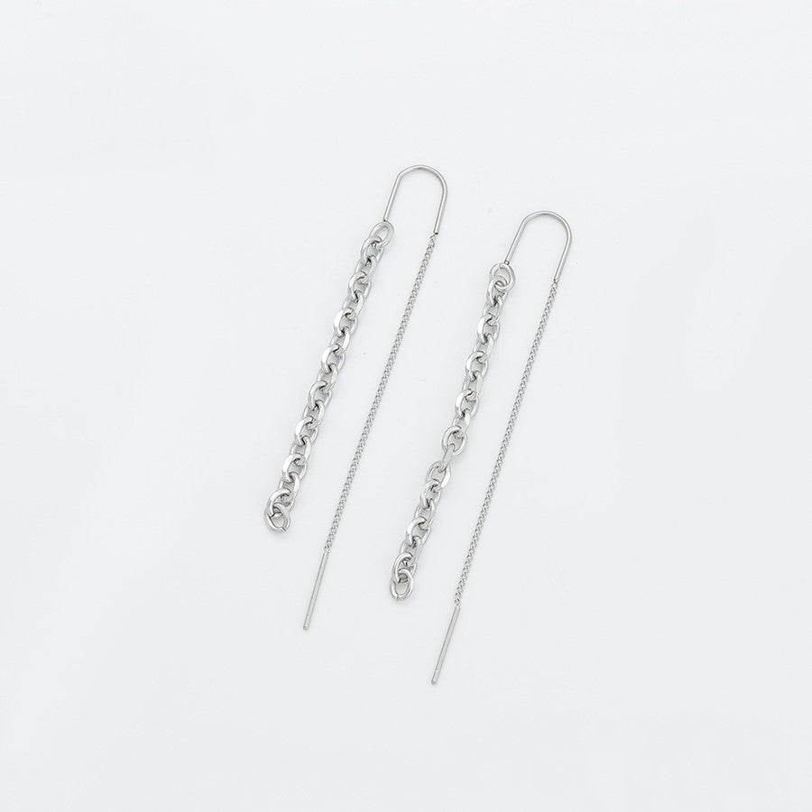 Boucle d'oreille longue en acier