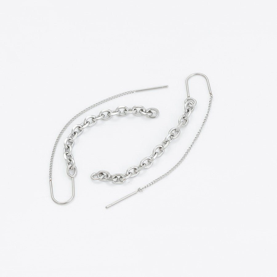 Boucle d'oreille longue en acier