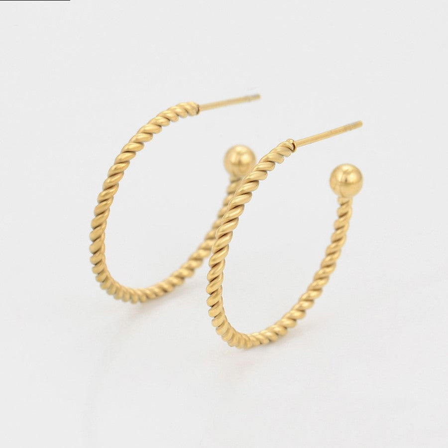 Boucles d'oreilles créoles ouvertes en or laminé 14 carats