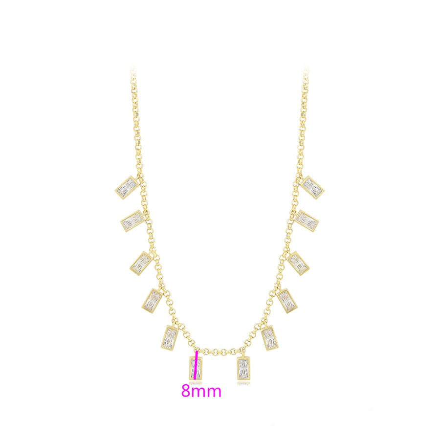 Gargantilla Baguettes Blancos Colgantes