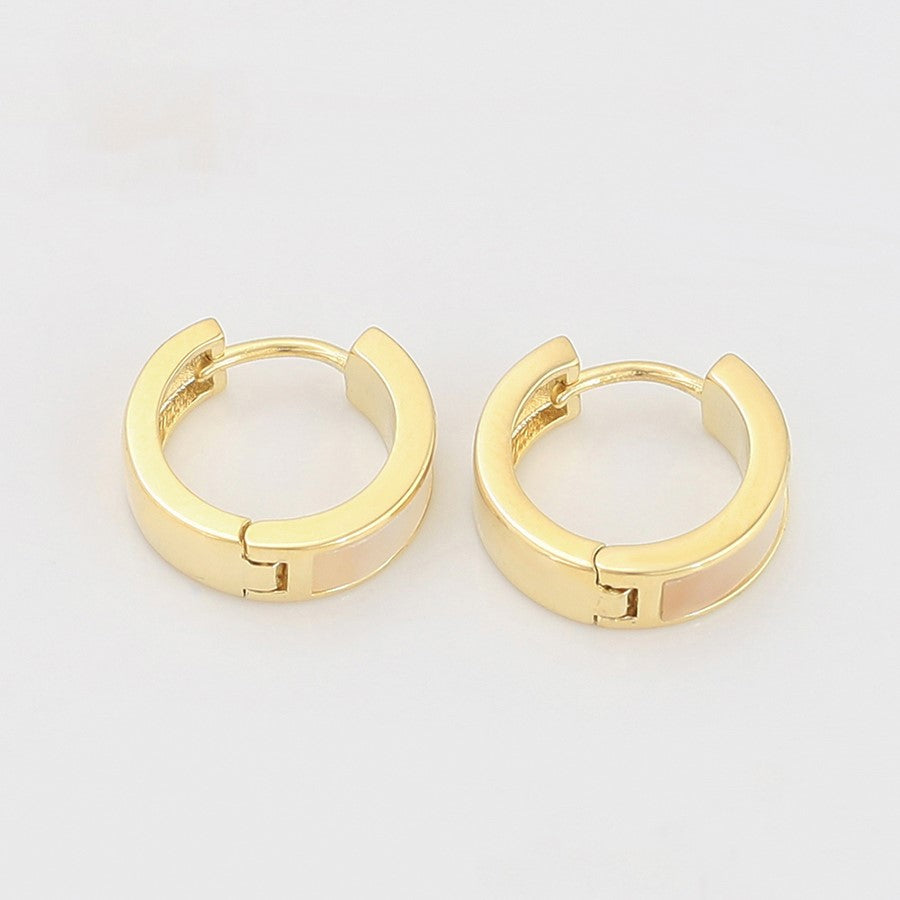 Or laminé Huggie émaillé 14 carats