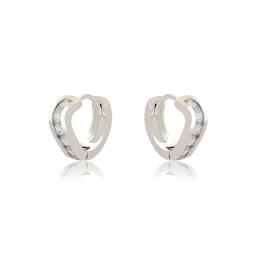 Mini Huggie Con Zirconias Blancas