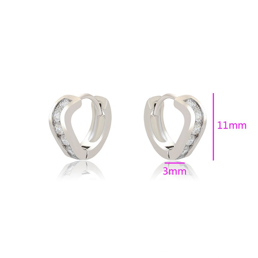 Mini Huggie Con Zirconias Blancas