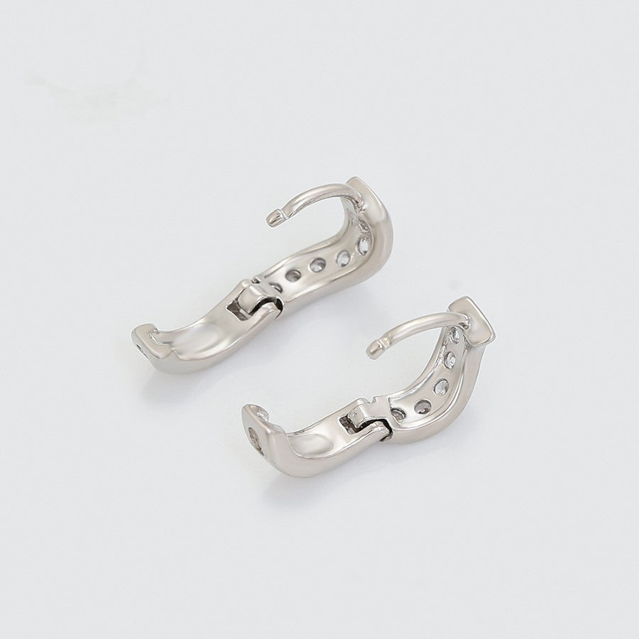 Mini Huggie Con Zirconias Blancas