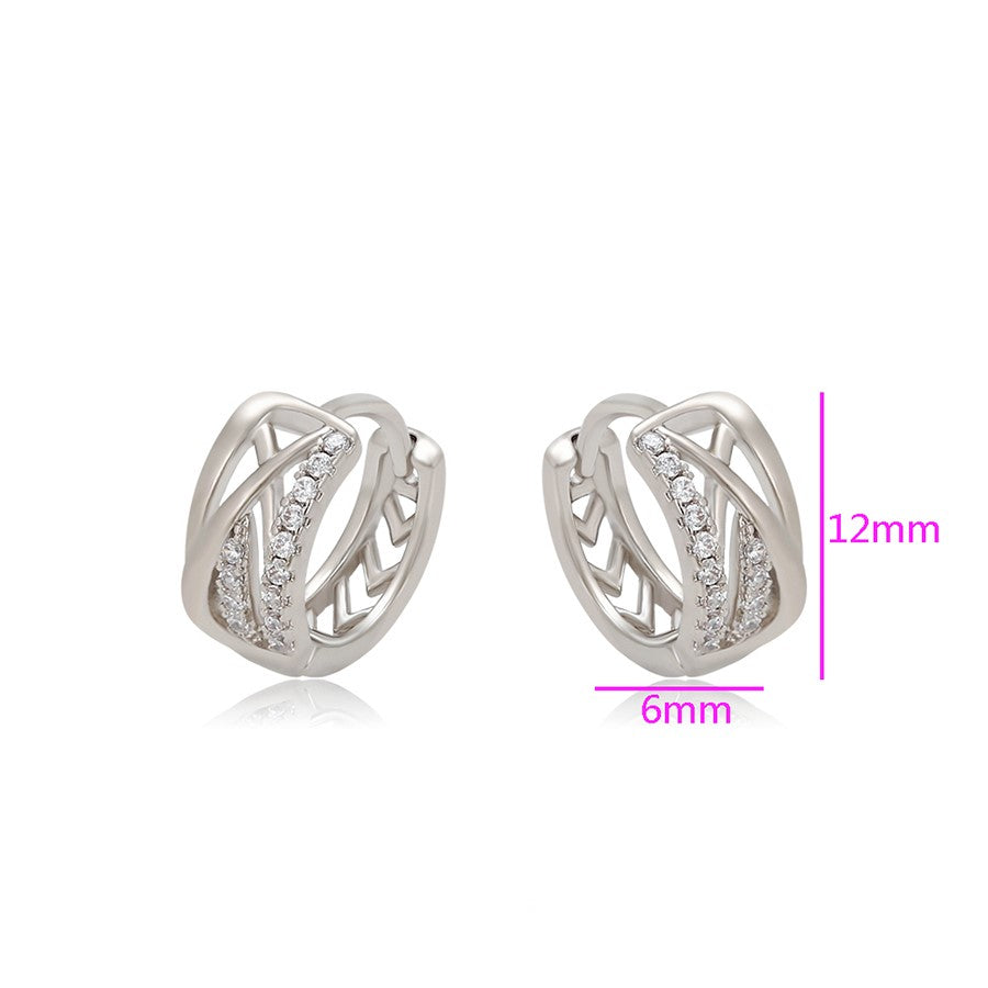 Huggie Con Zirconias Blancas