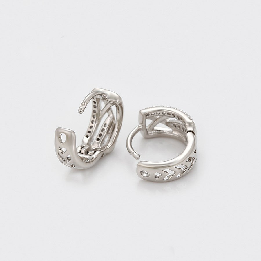 Huggie Con Zirconias Blancas