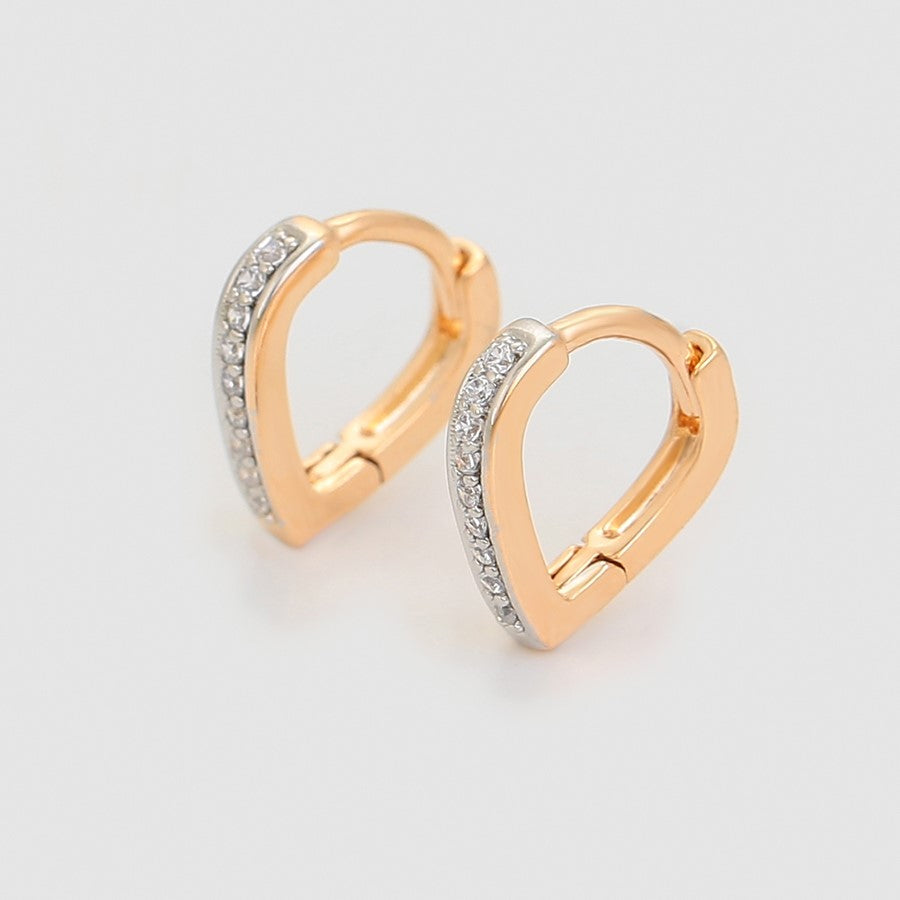 Mini Huggie de Corazón con Zirconias