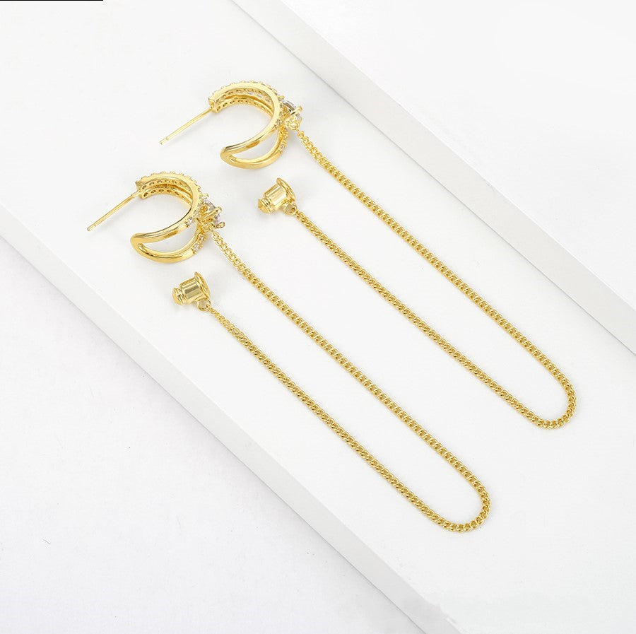 Arete Largo Doble Cadena