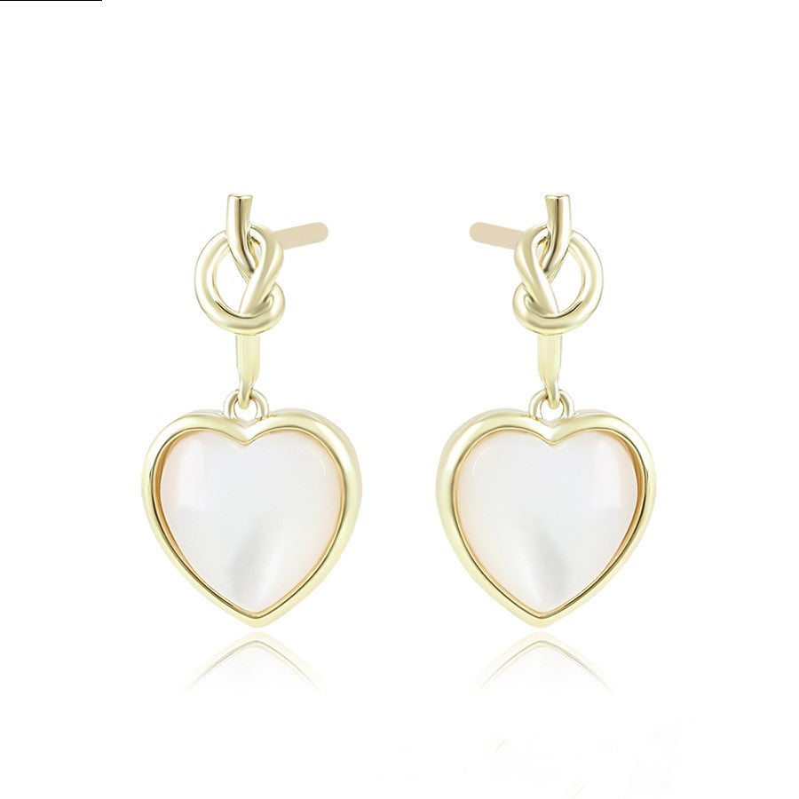 Arete Corazón de Concha Colgante