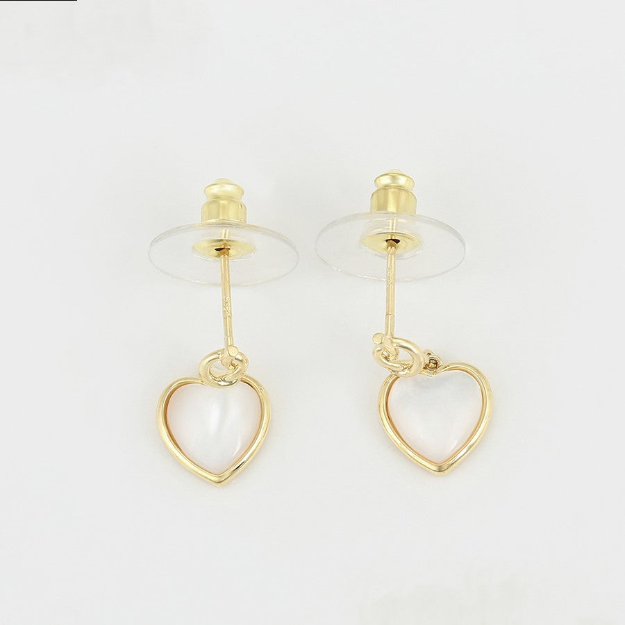 Arete Corazón de Concha Colgante