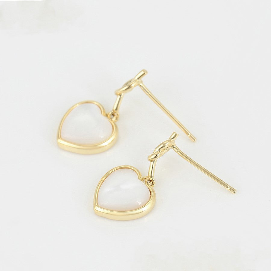 Arete Corazón de Concha Colgante