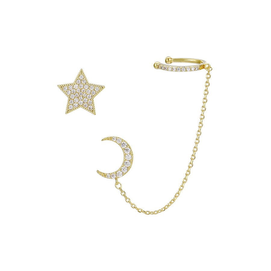 Arete Oreja Completa Con Cadena