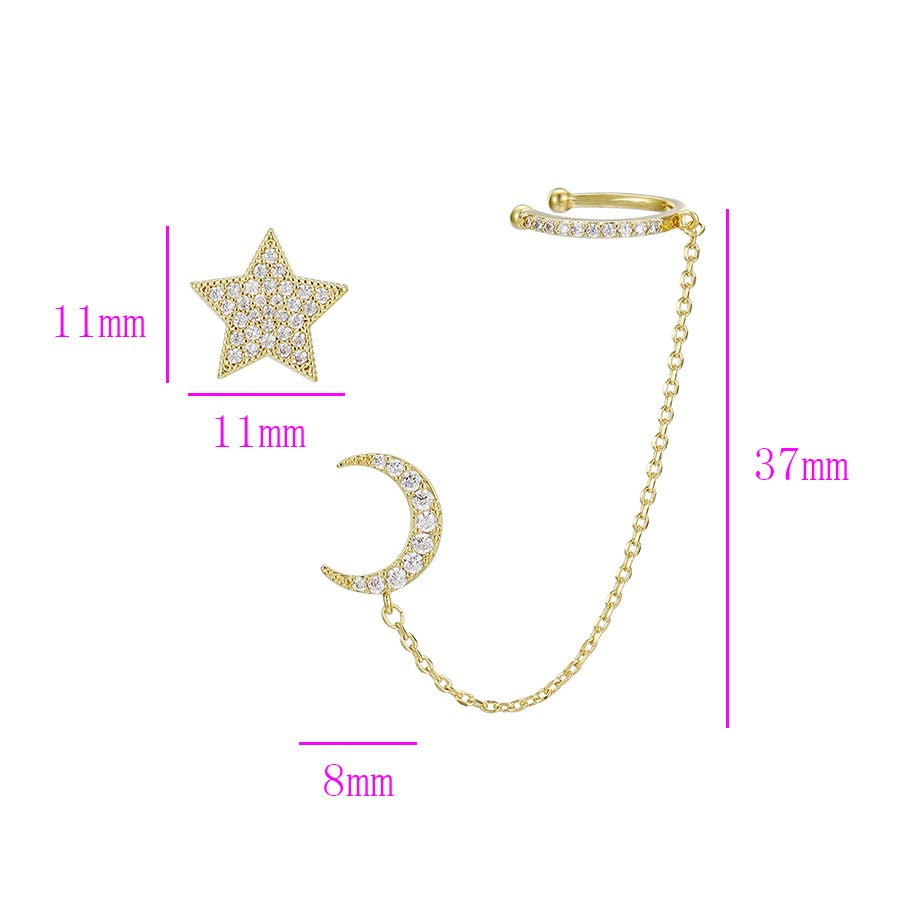 Arete Oreja Completa Con Cadena