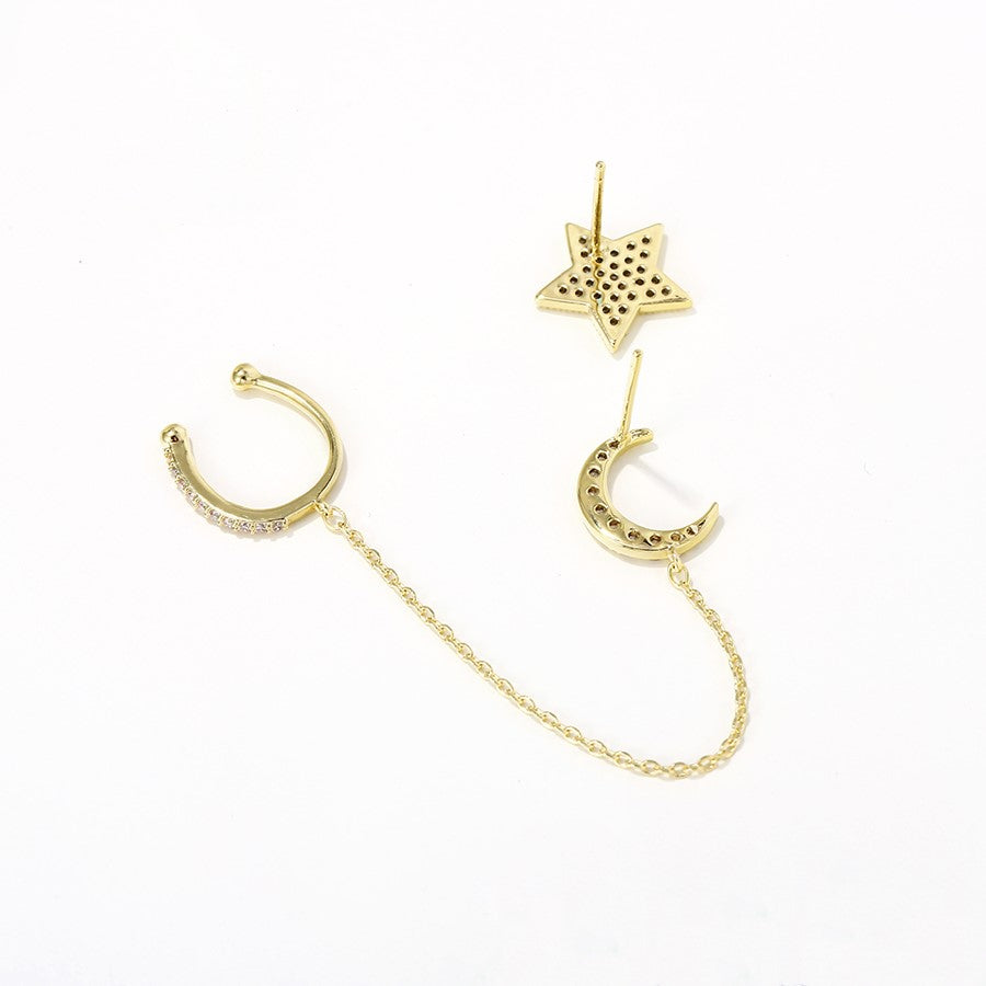 Arete Oreja Completa Con Cadena