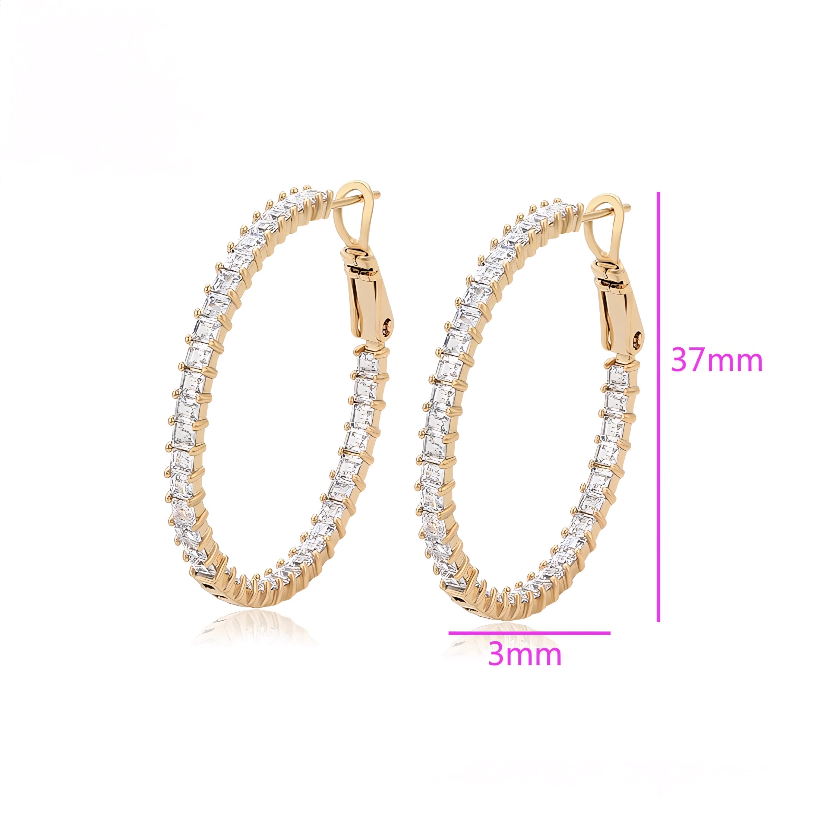 Arracada Deluxe con Zirconias Oro Laminado 18K