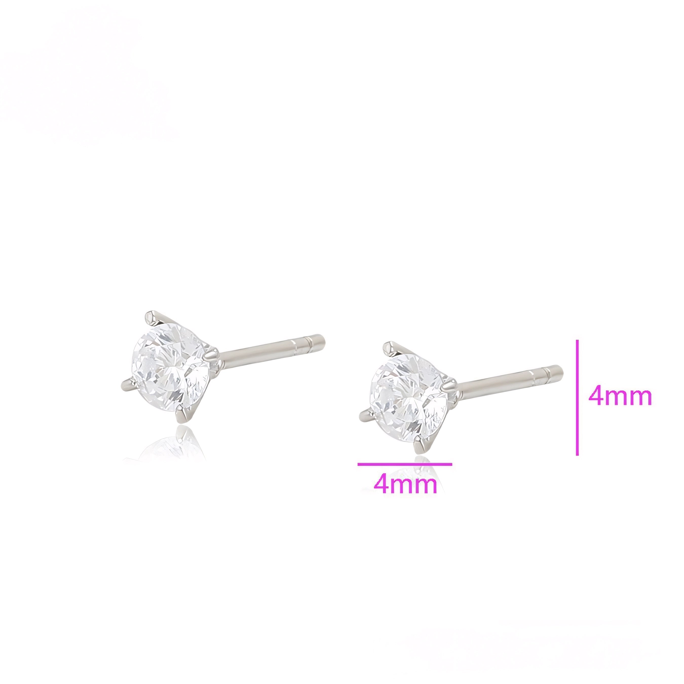 Broquel Mini Clásico con Zirconia Chapado en Platino