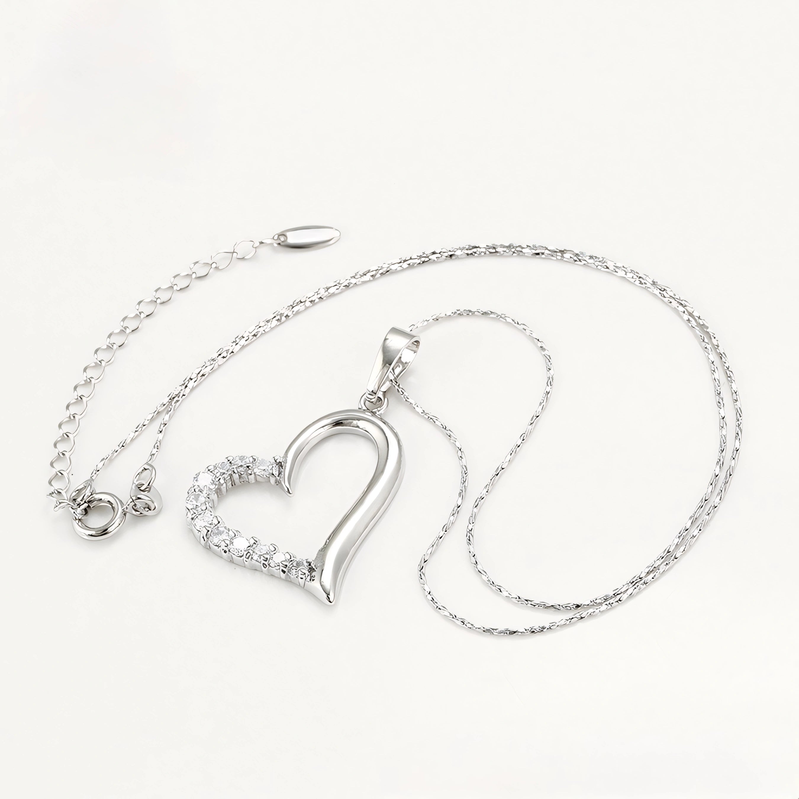 Collar Corazón Con Zirconias Chapado En Platino