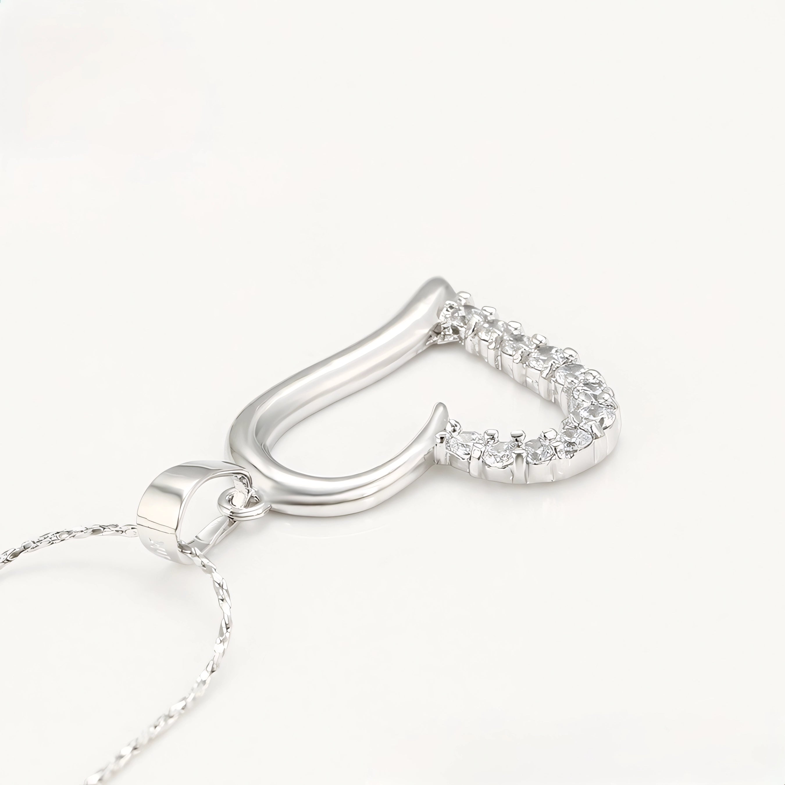 Collar Corazón Con Zirconias Chapado En Platino