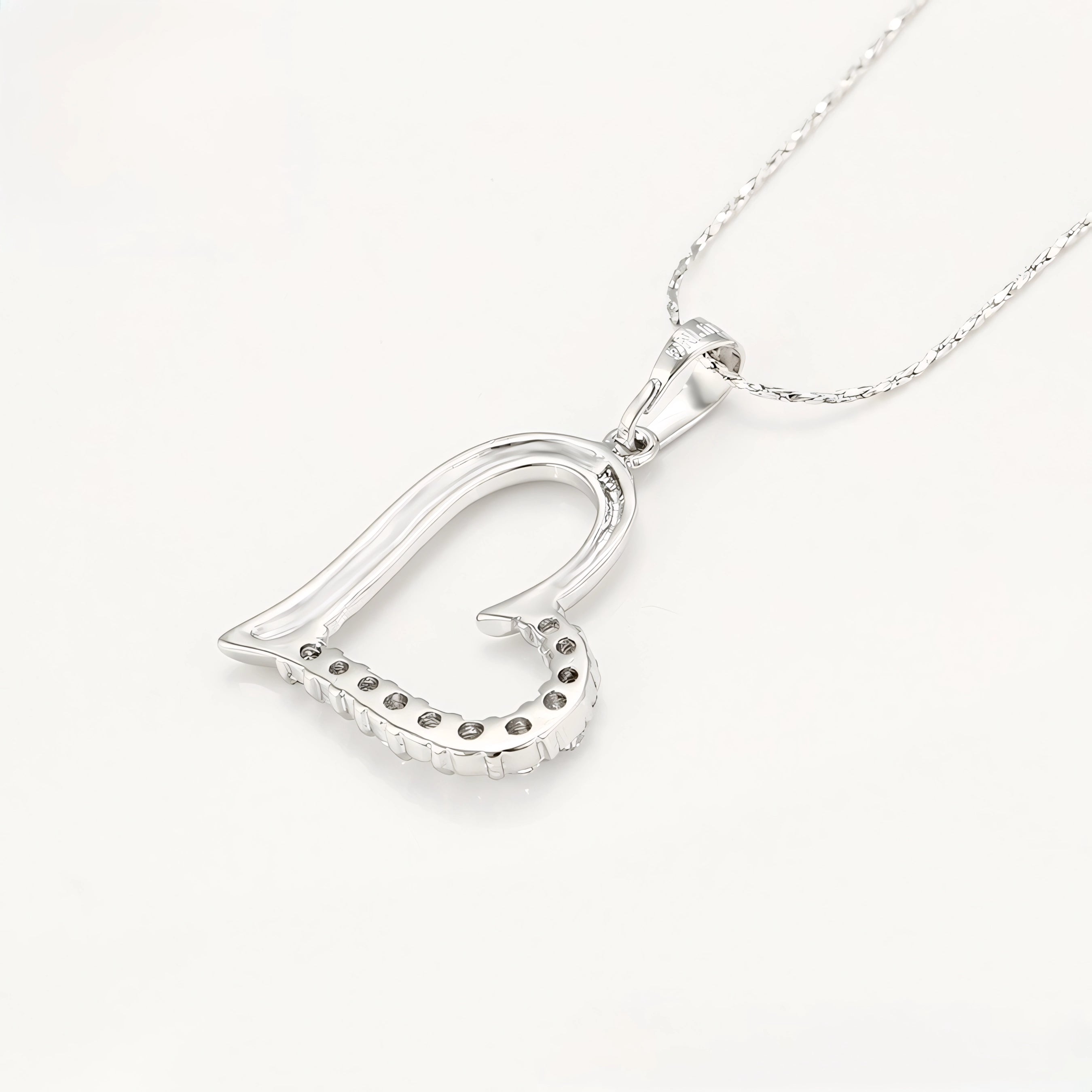 Collar Corazón Con Zirconias Chapado En Platino