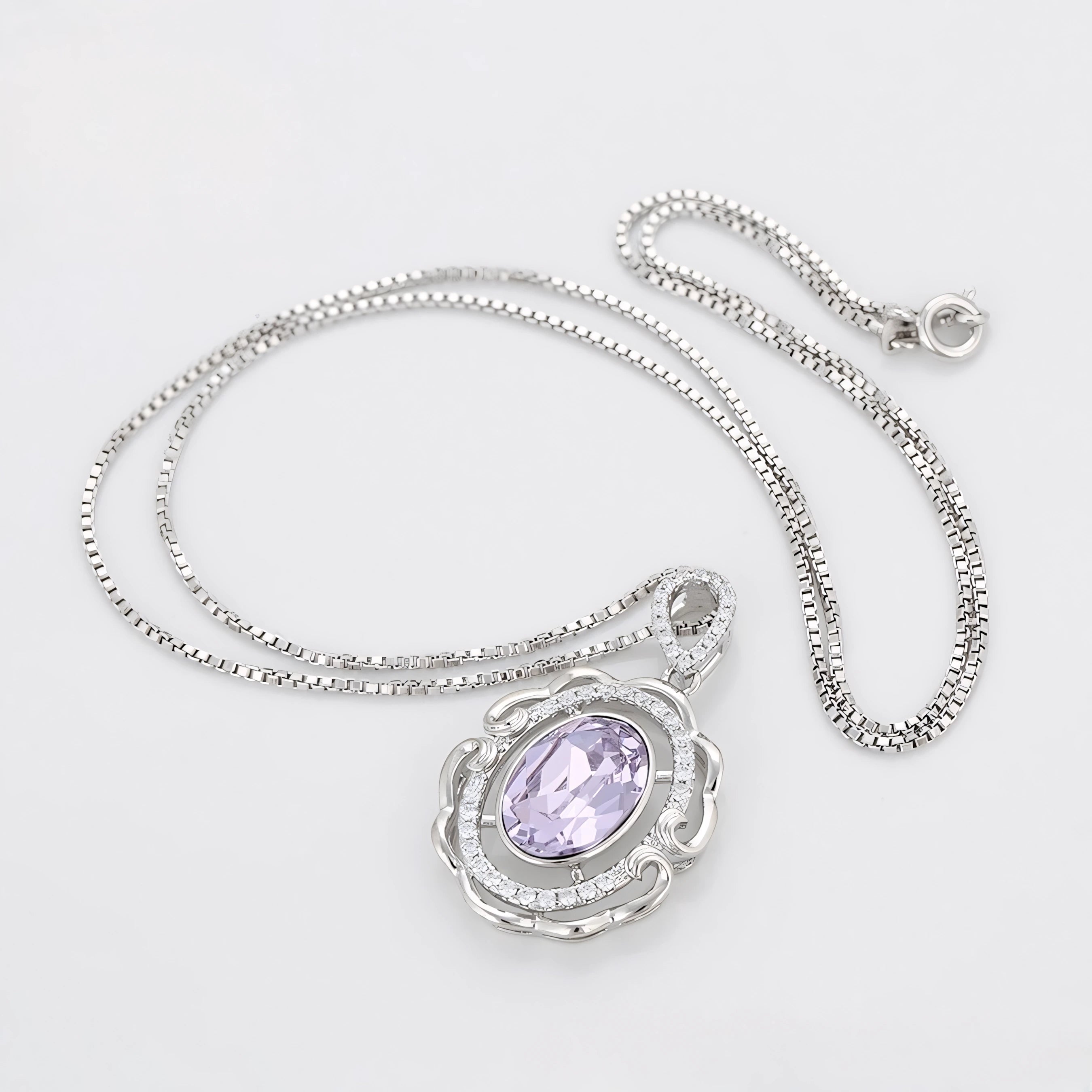 Collar De Moda Con Zirconia Chapado En Platino