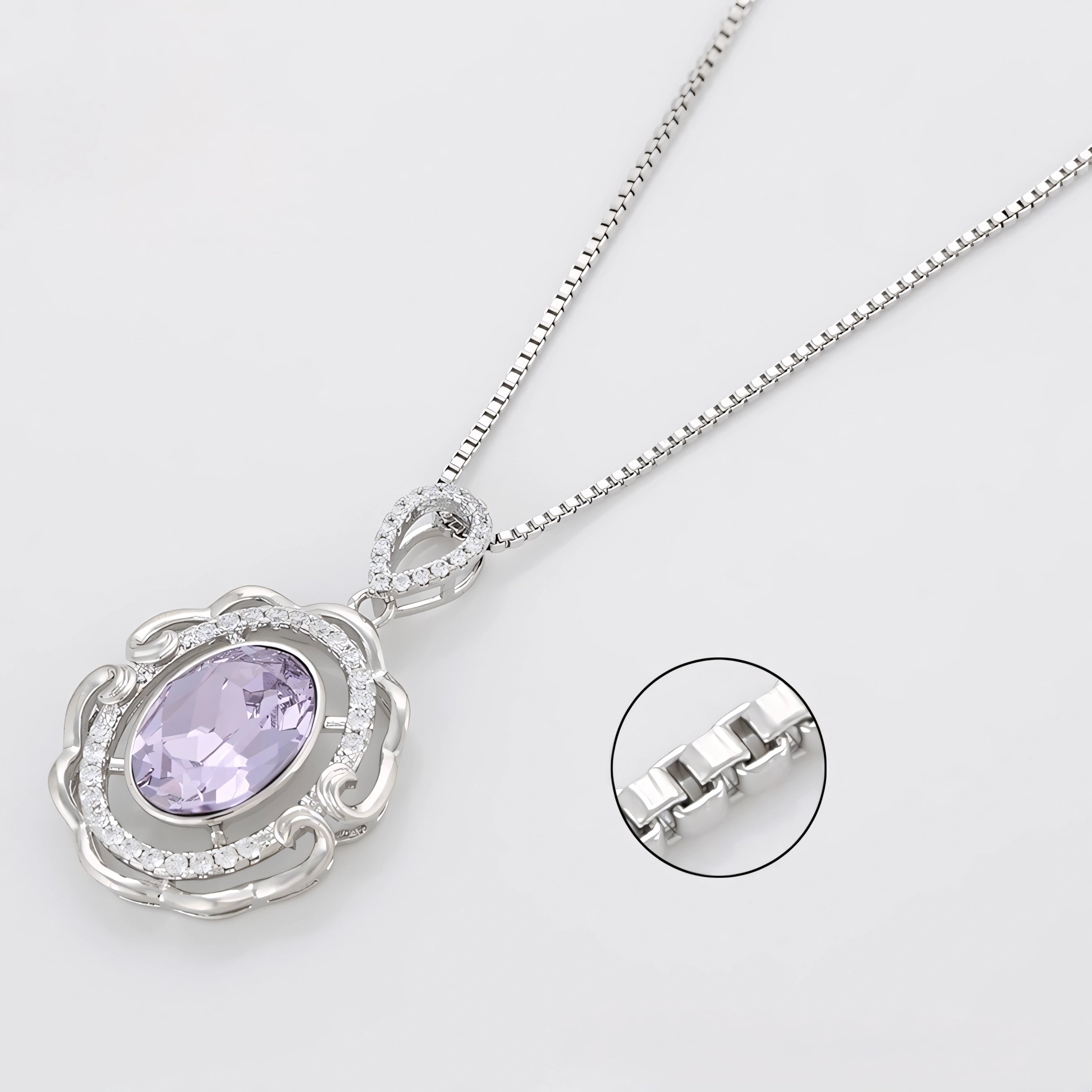 Collar De Moda Con Zirconia Chapado En Platino