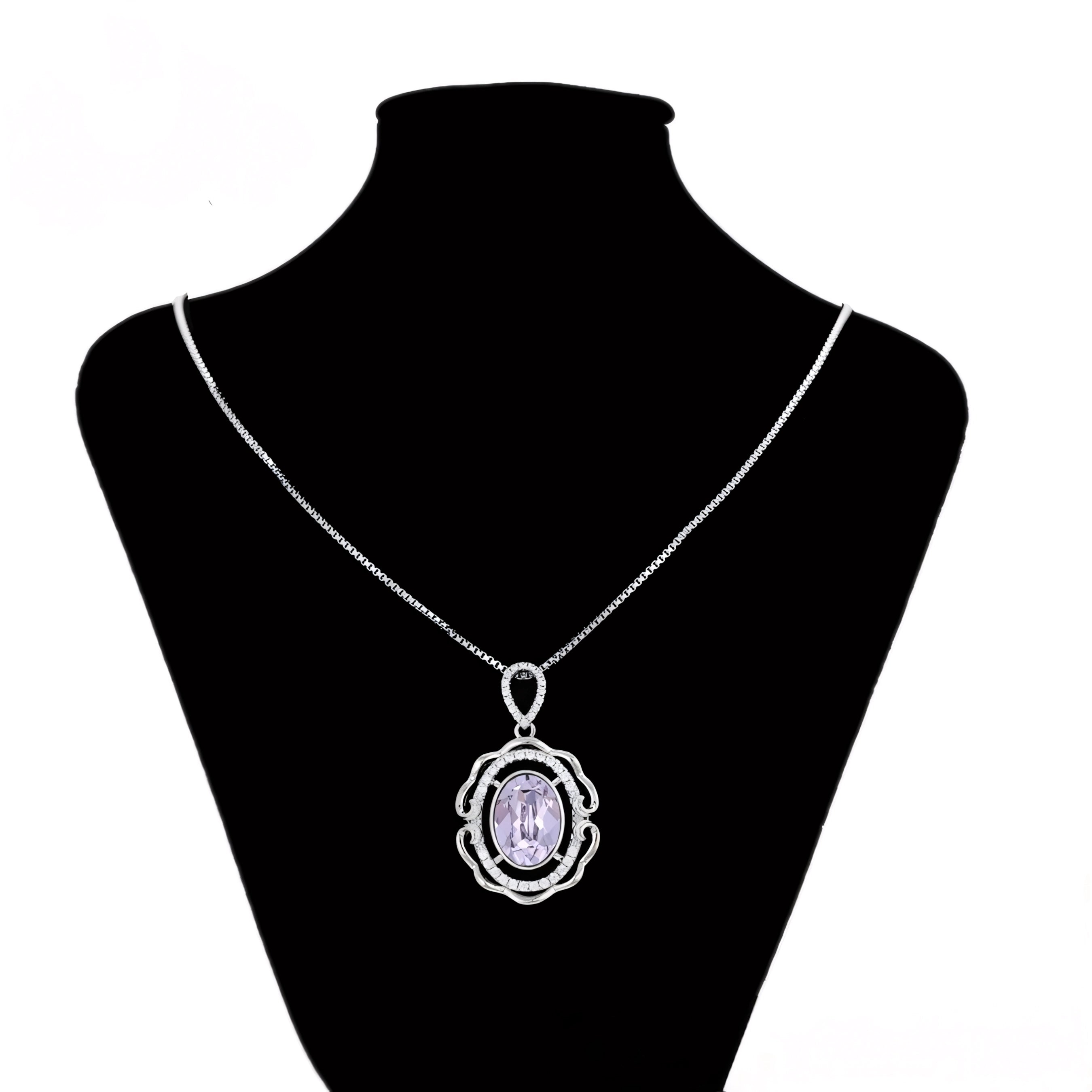 Collar De Moda Con Zirconia Chapado En Platino