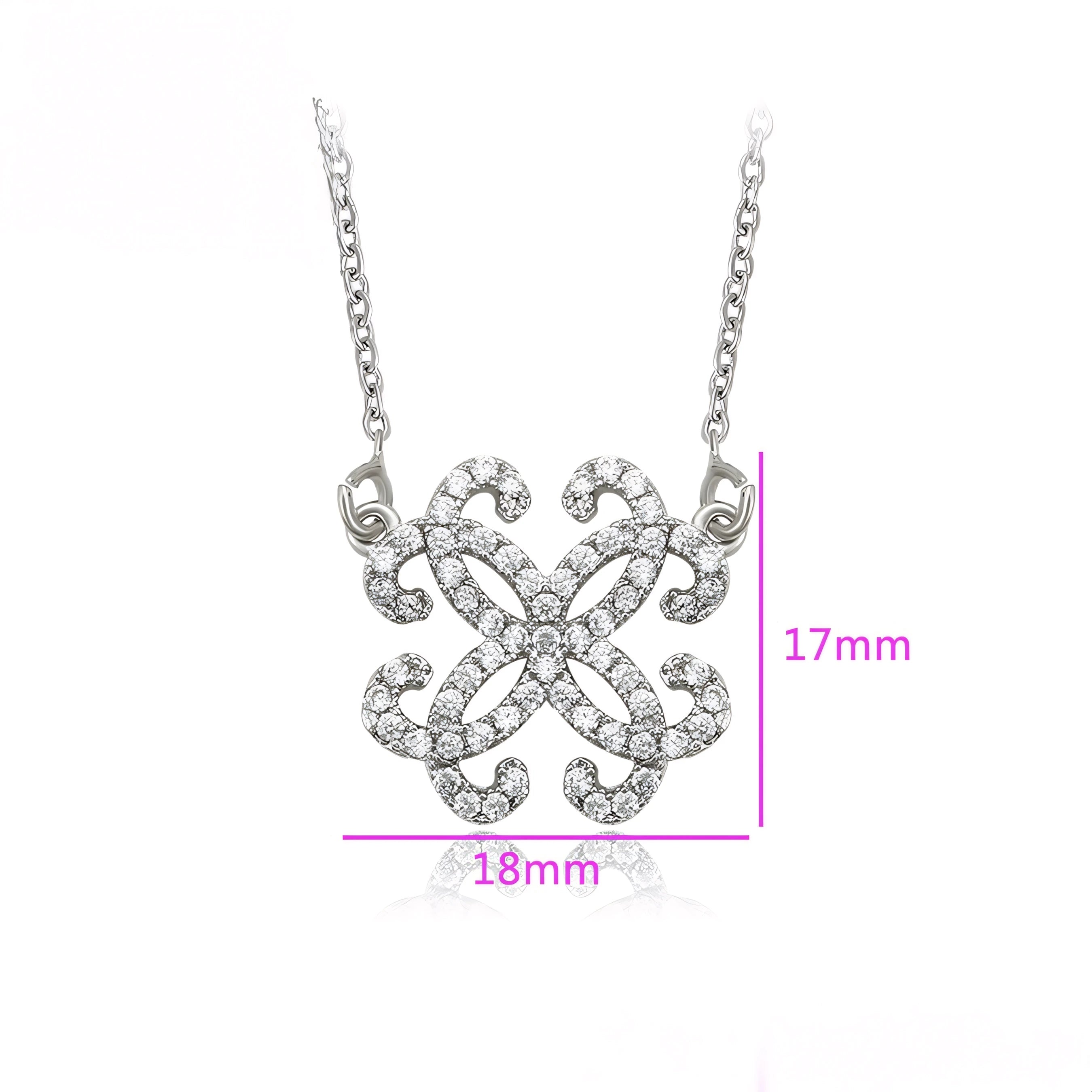 Collar Elegante Con Zirconia Chapado En Platino