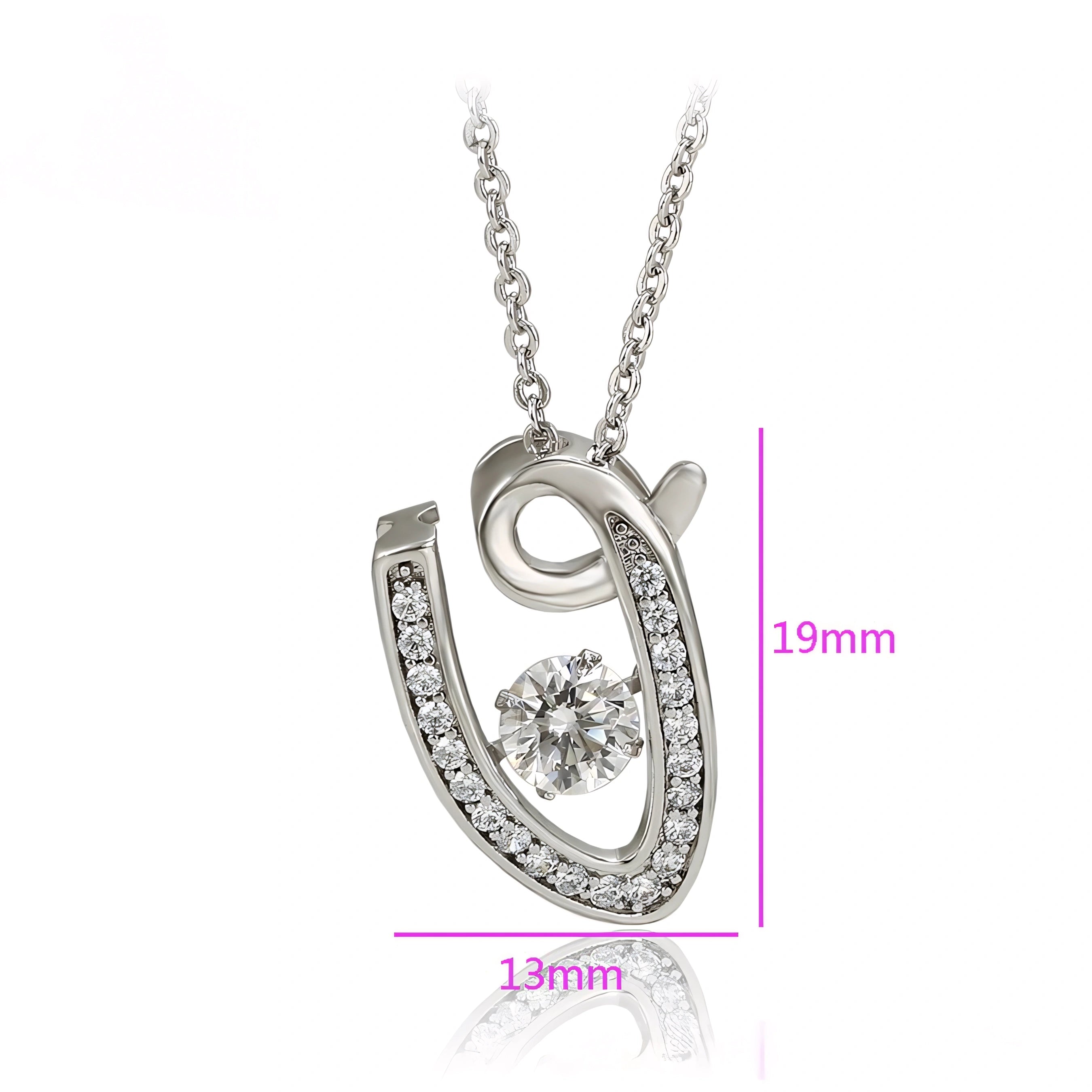 Collar En V Elegante Con Zirconia Chapado En Platino