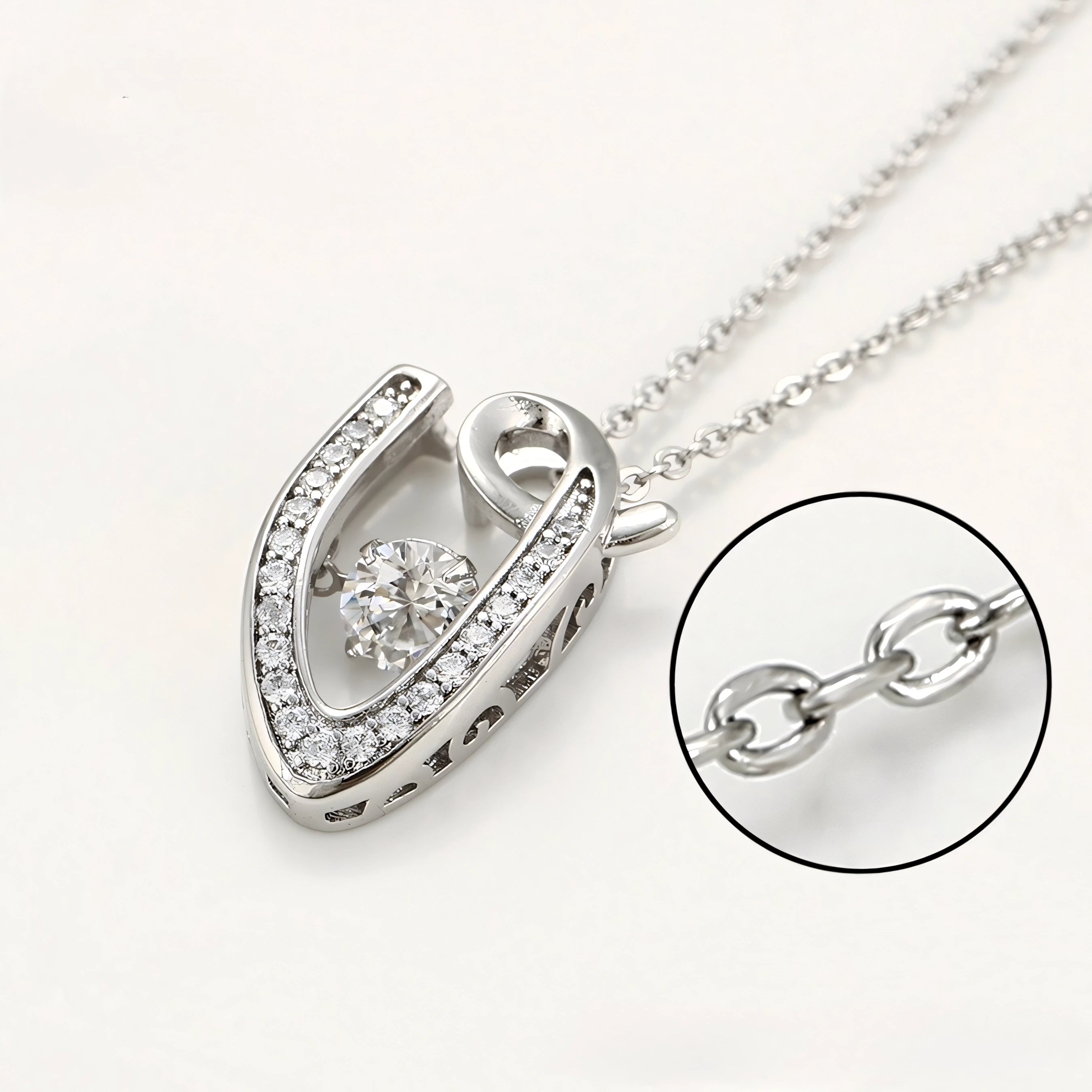 Collar En V Elegante Con Zirconia Chapado En Platino