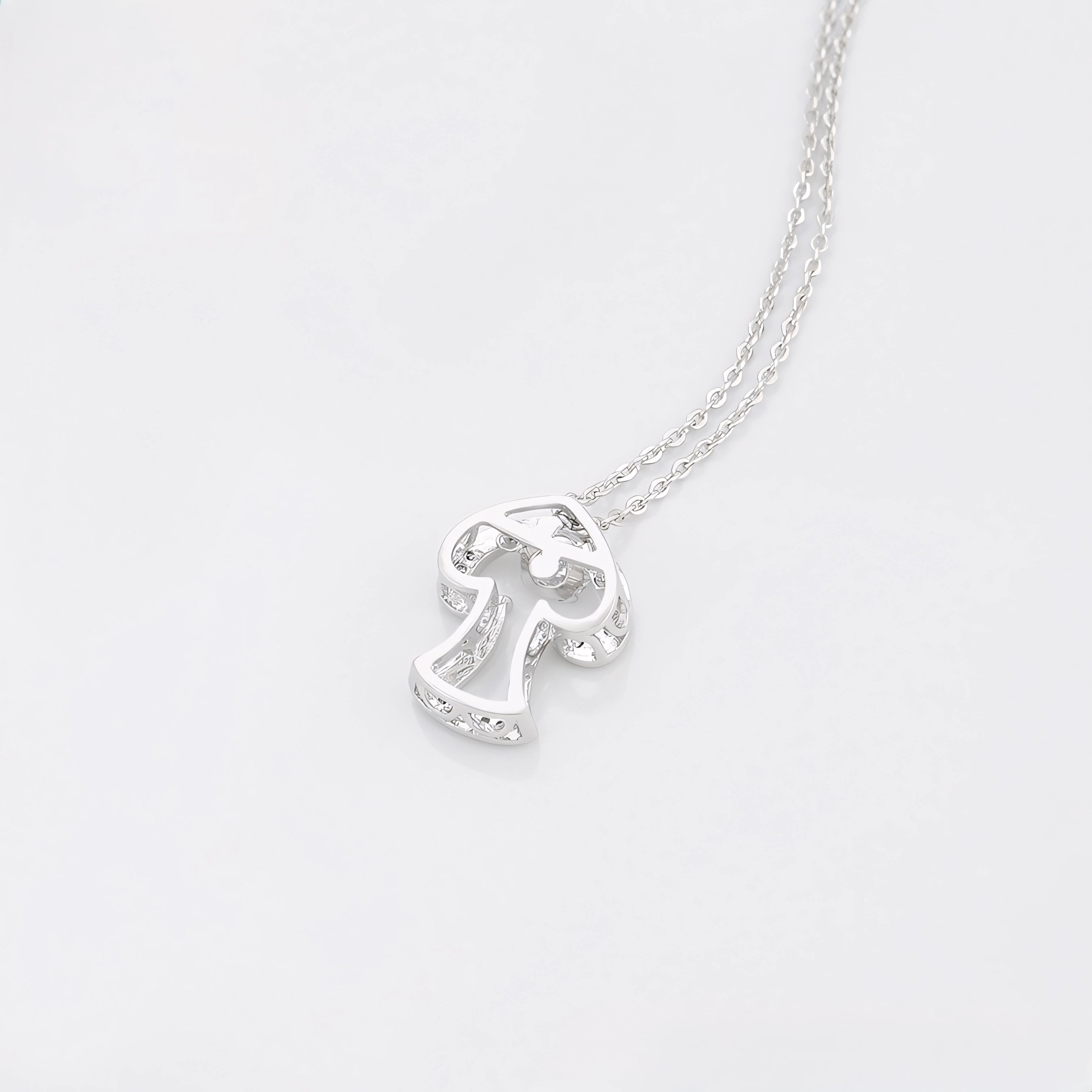 Collar Hongo Chapado En Platino