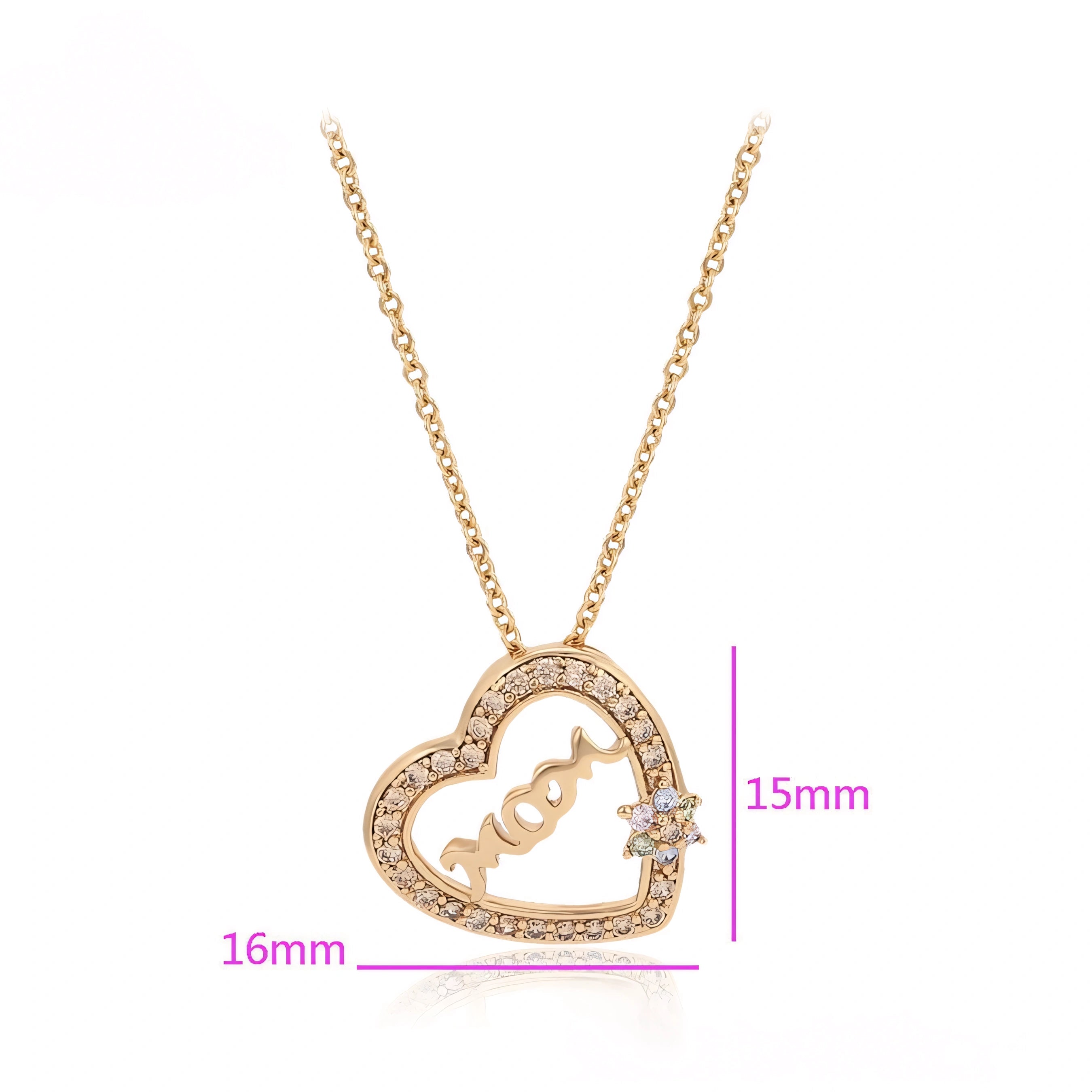 Collar Mamá Oro Laminado 18K Con Zirconias