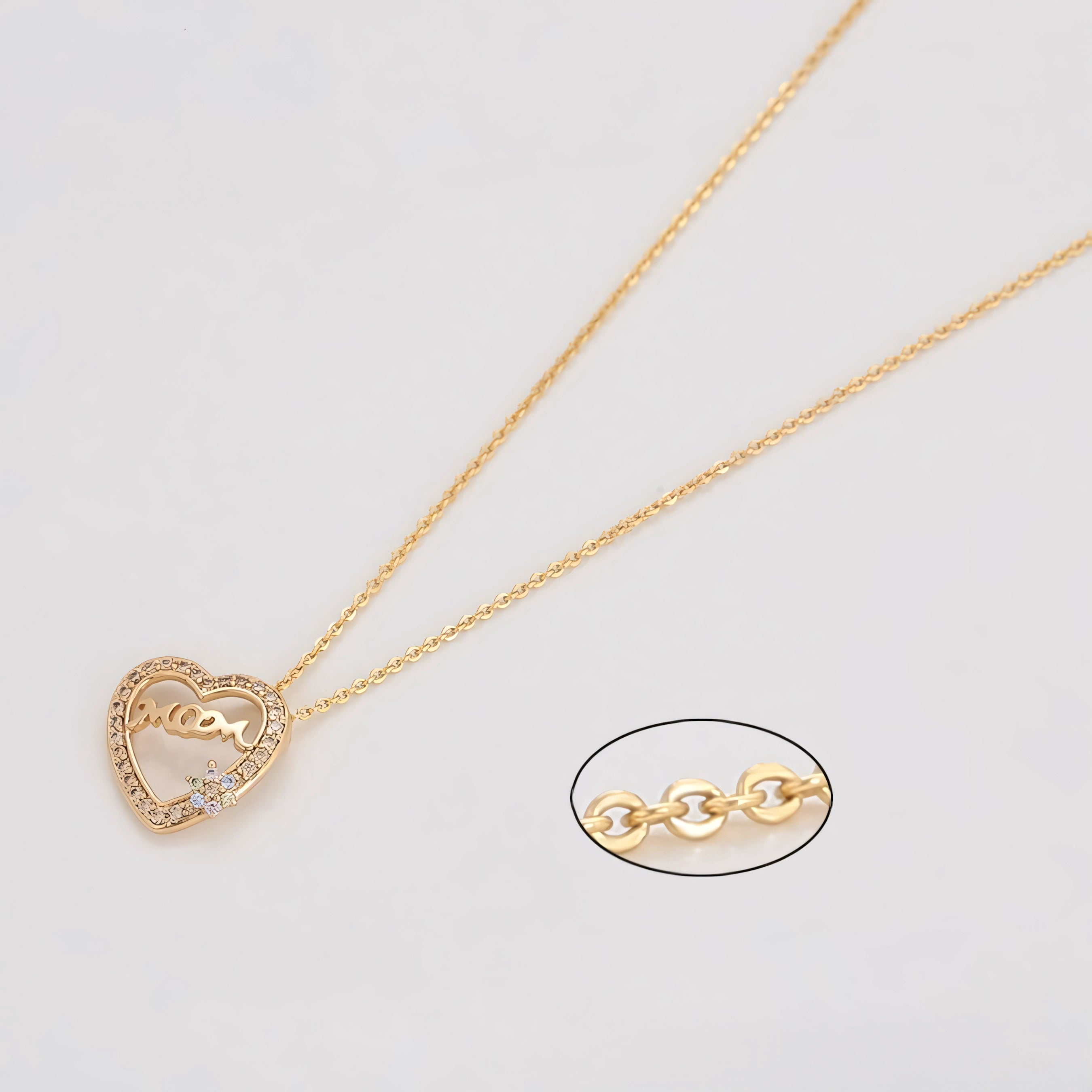 Collar Mamá Oro Laminado 18K Con Zirconias