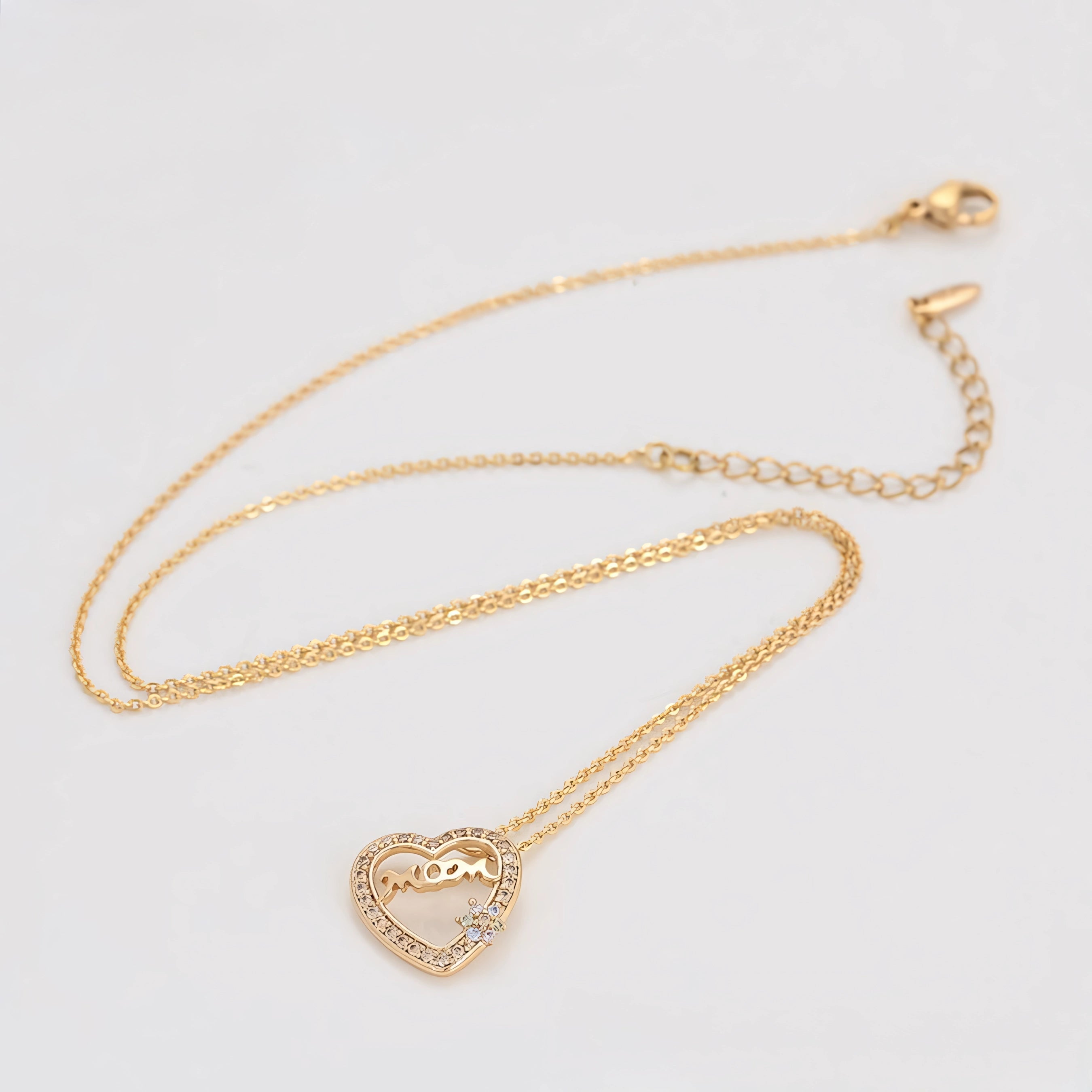 Collar Mamá Oro Laminado 18K Con Zirconias