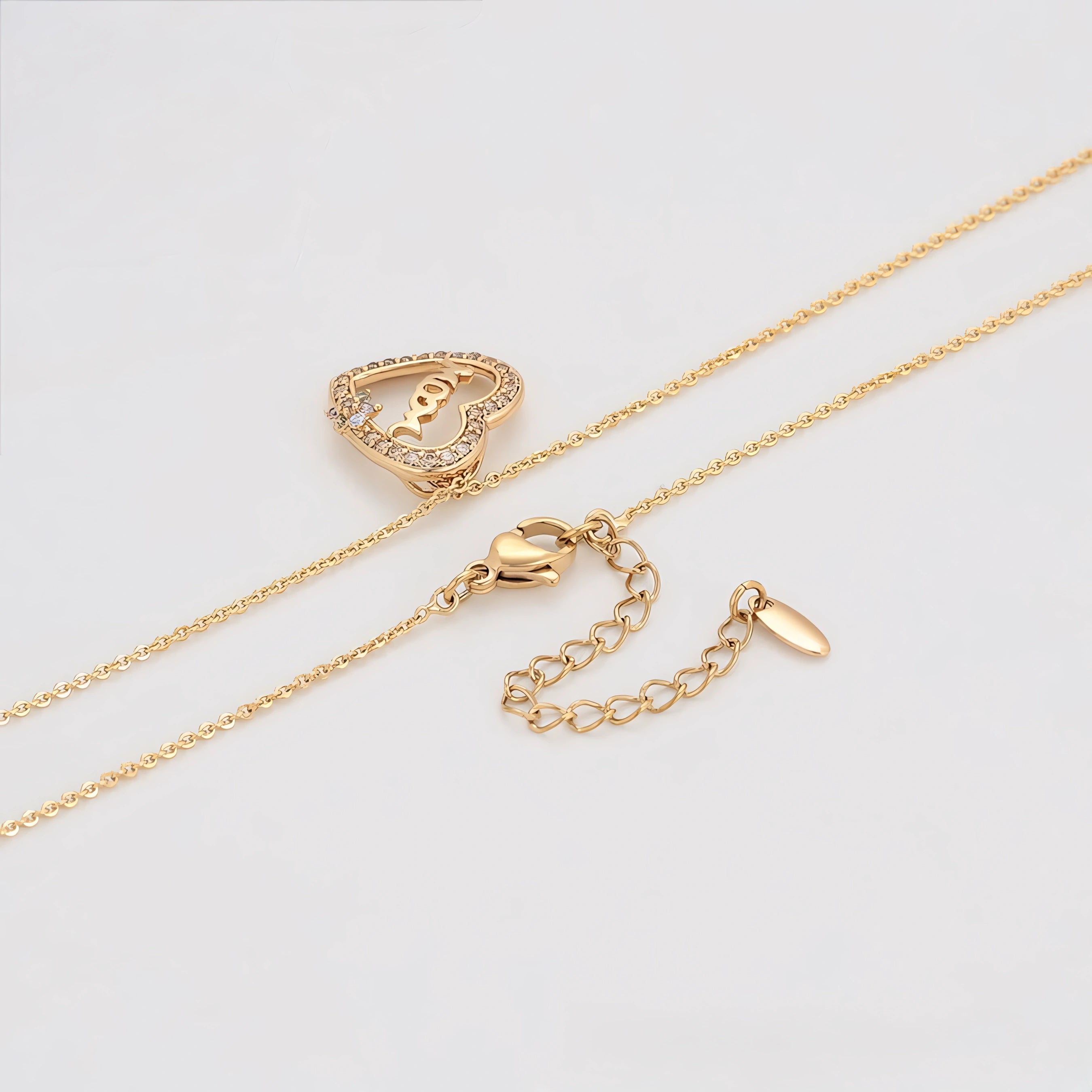 Collar Mamá Oro Laminado 18K Con Zirconias