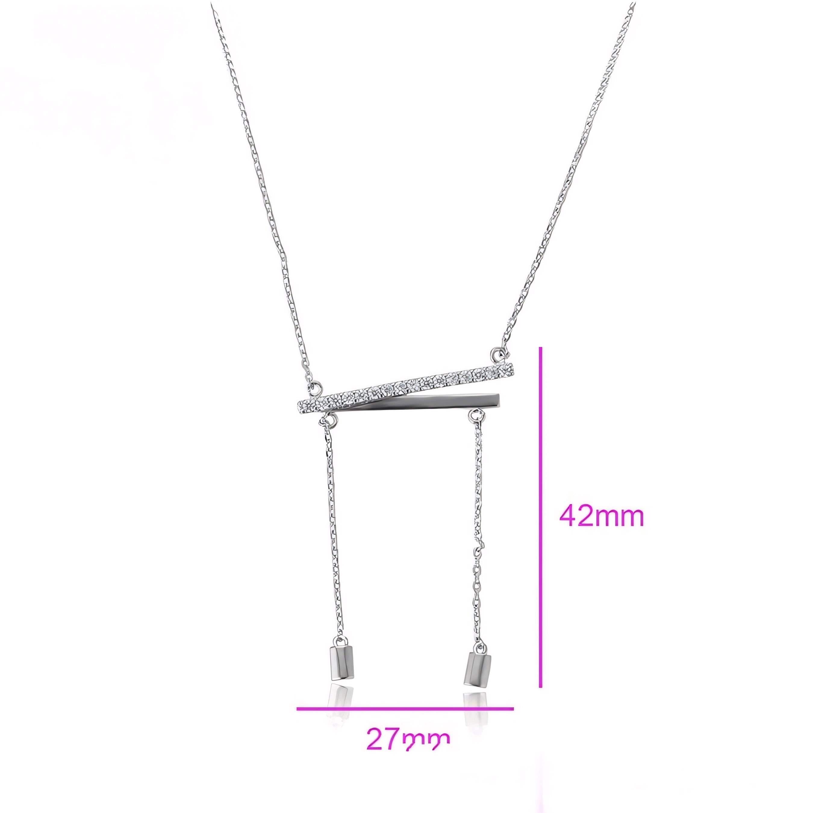 Collar Minimalista Con Barras De Zirconia Chapado En Platino