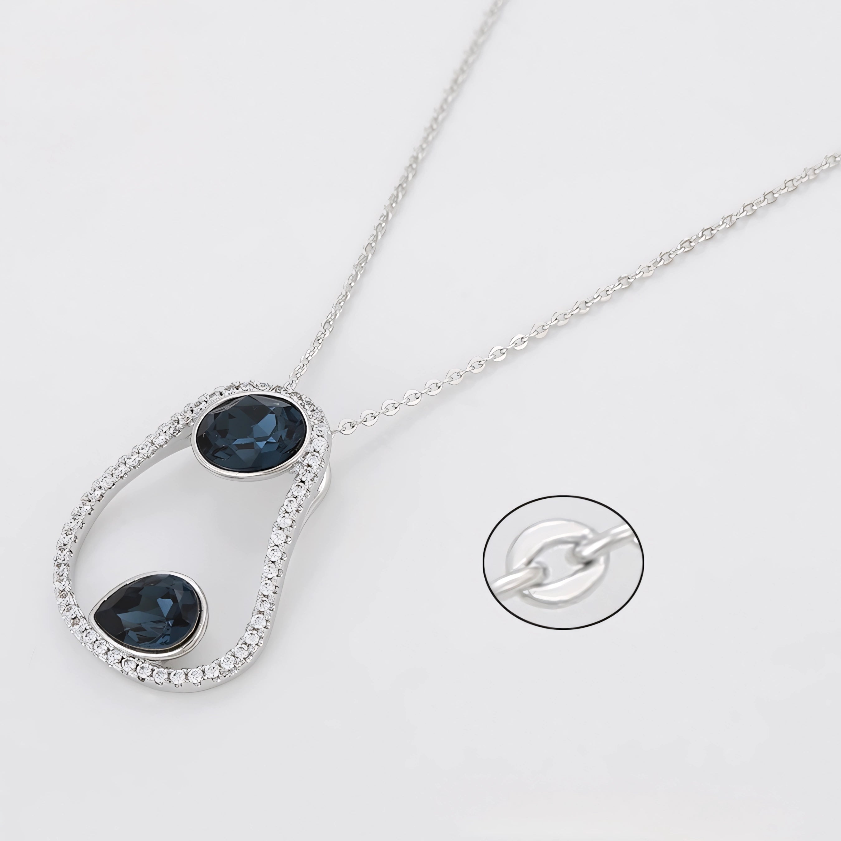 Collar Minimalista Elegante Con Zirconias Chapado En Platino