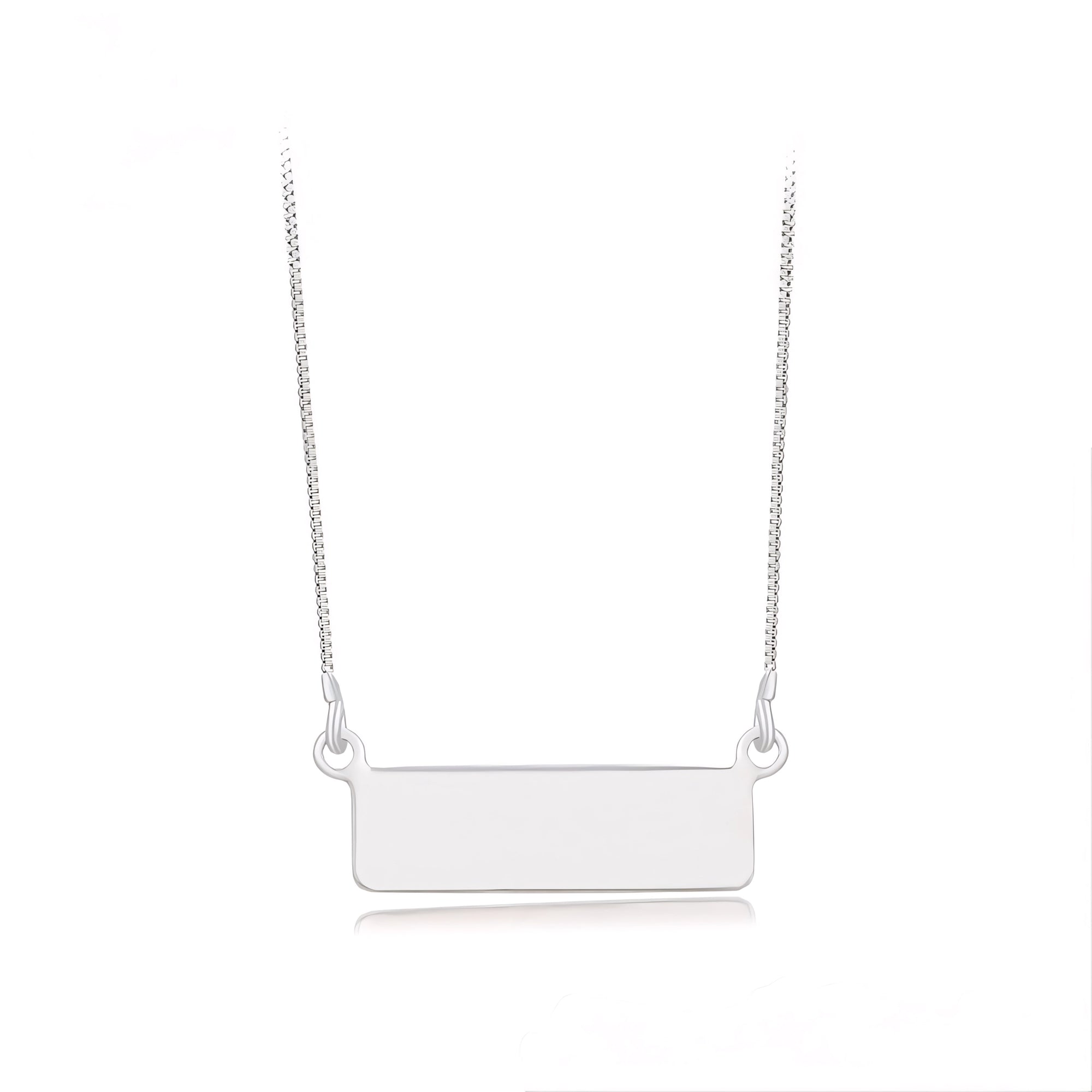 Collar Rectangular Personalizable Chapado En Platino
