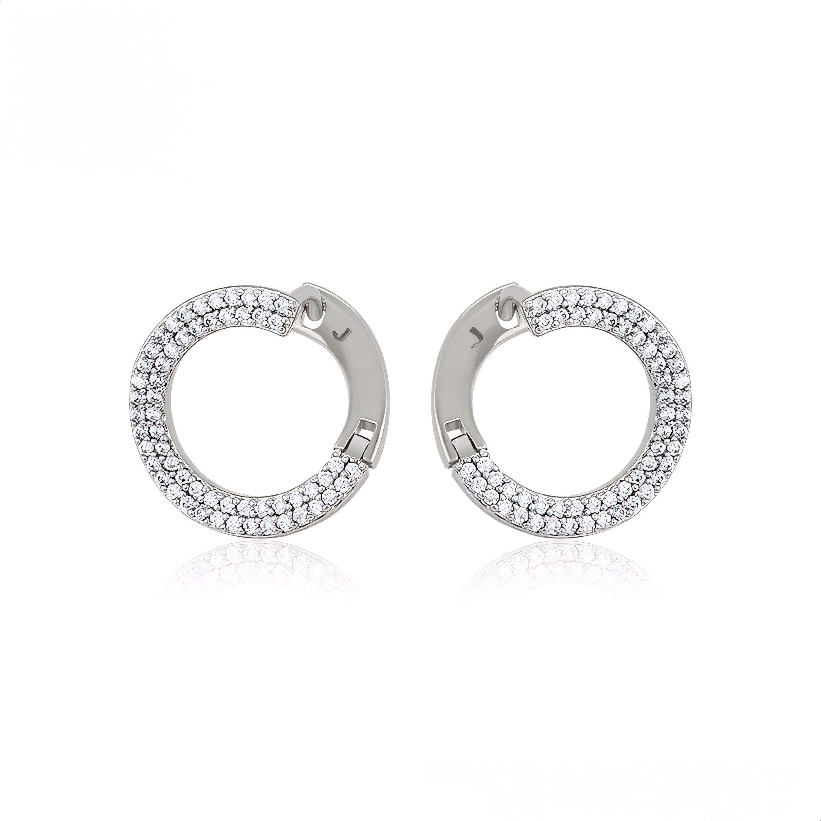 Huggie Serie de Lujo con Zirconias Chapado en Platino