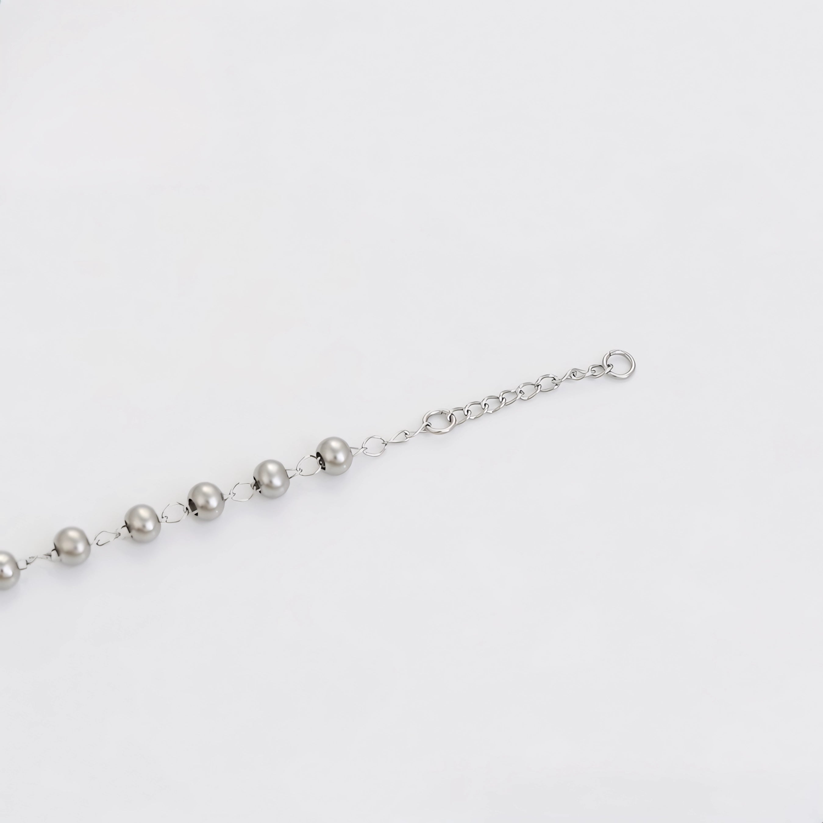 Pulsera Rosario Religiosa Chapada en Platino Estilo Clásico