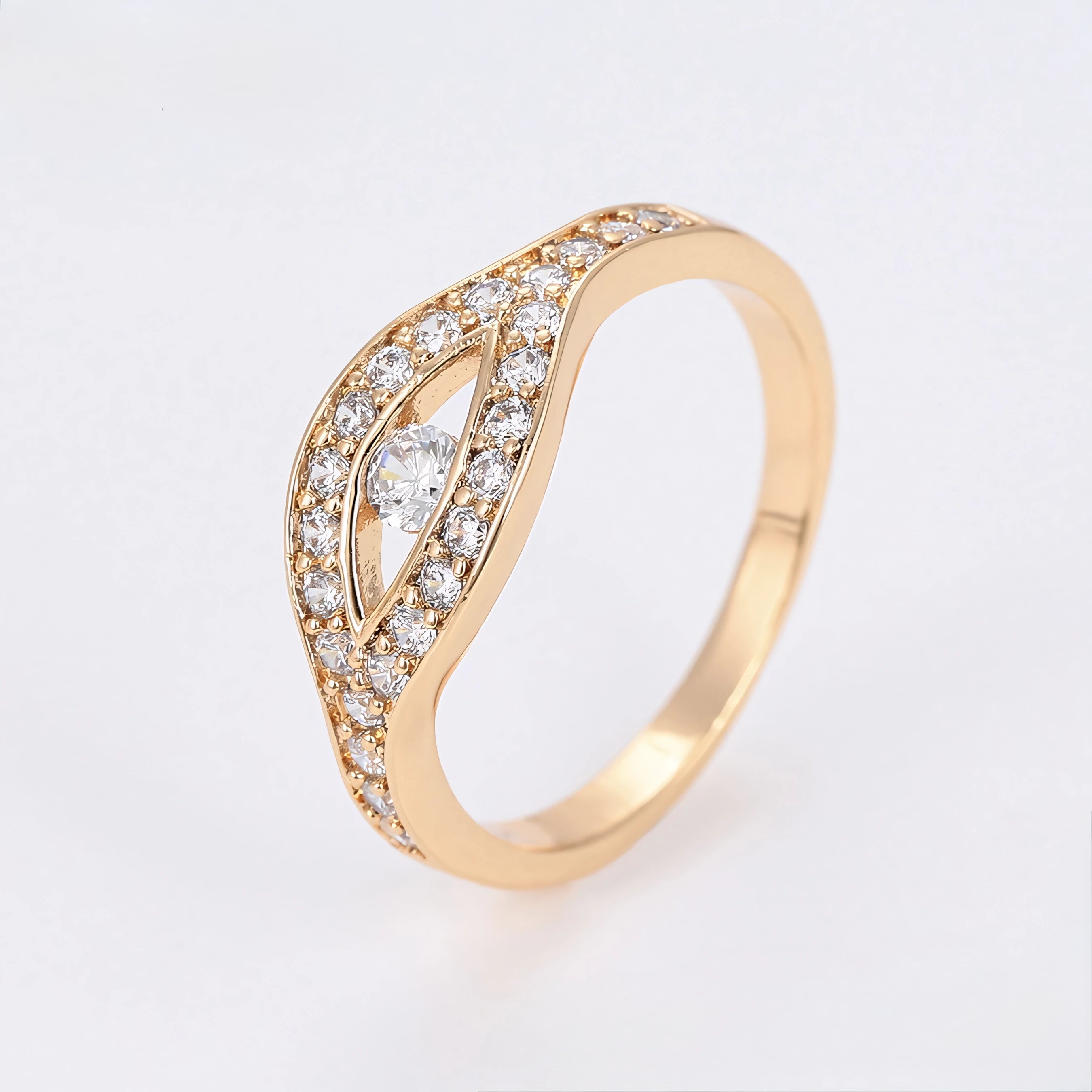 Set de Lujo Anillo Brazalete con Zirconia Incrustada