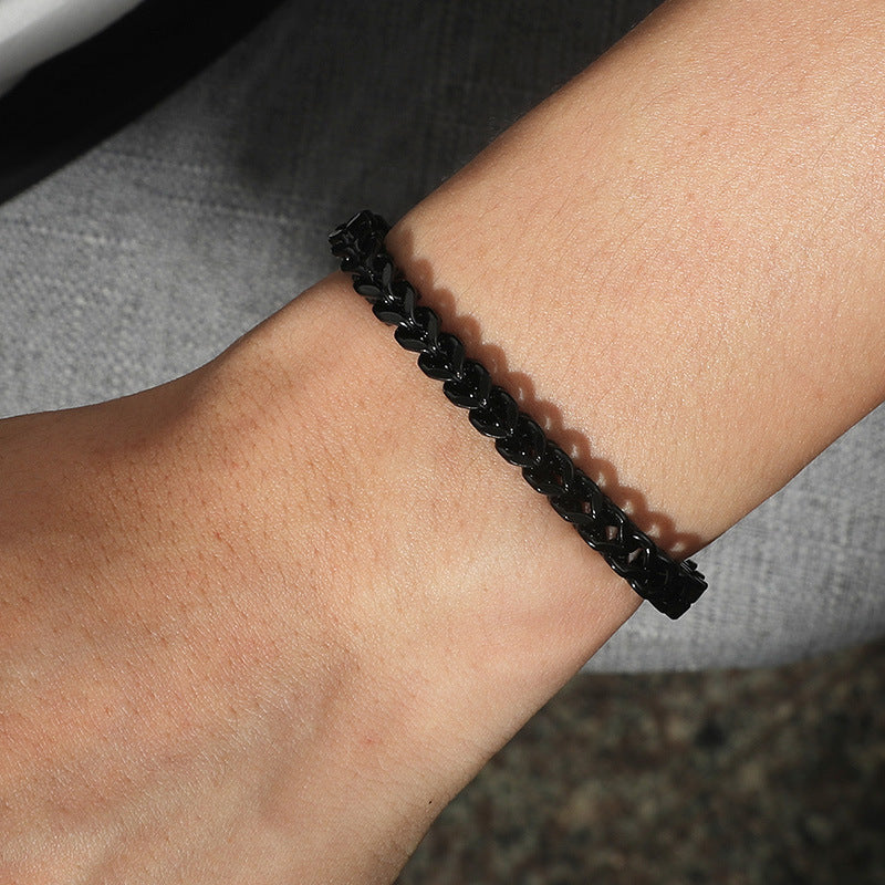 Pulsera Tejido Serpiente Acero Inoxidable