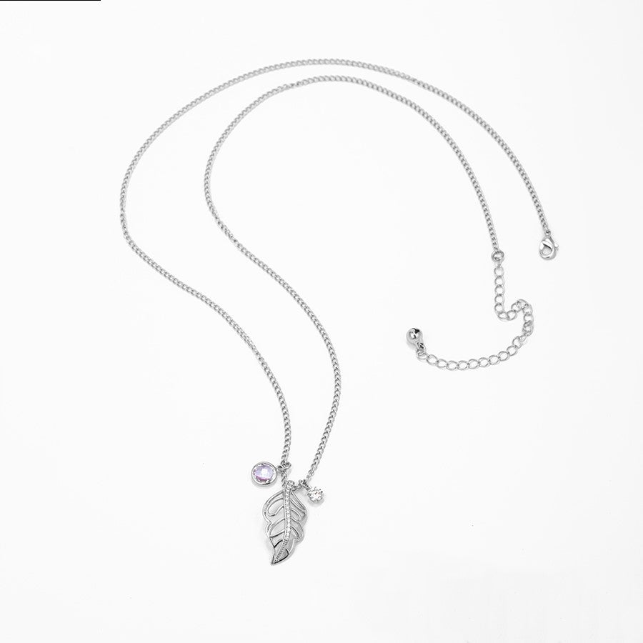 Gargantilla Con Zirconias Colgantes Rodio Plateado 