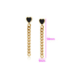 Boucle d'Oreille Longue Acier Doré