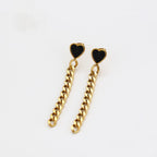 Boucle d'Oreille Longue Acier Doré