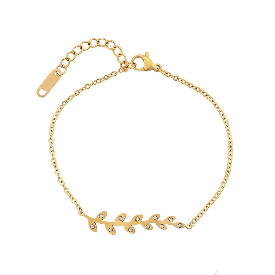 Pulsera Hoja con Zirconia