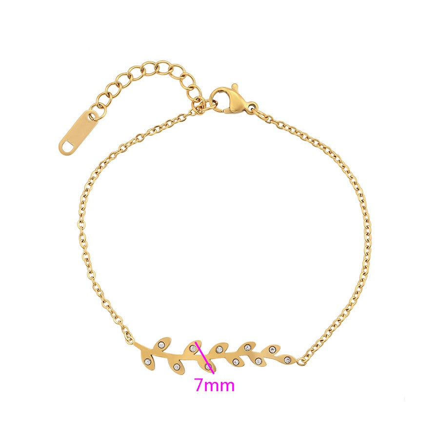 Pulsera Hoja con Zirconia